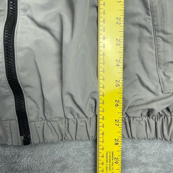 ARMY Windbreaker Jacket Full Zip Men’s M / L Long gray •broken Zipper Pull• - Picture 7 of 15